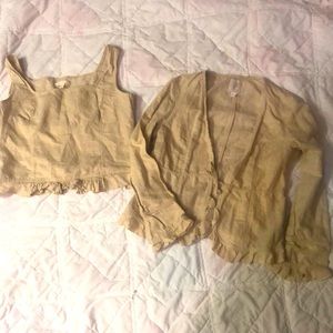 Think Tank linen cotton jacket and top set Large